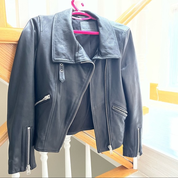 All Saints Leather Jacket UK 10 US 6 EU38 - Picture 2 of 4